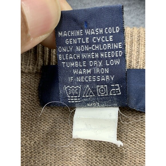 Dockers Sweater Vest Mens XL Beige Black Argyle V Neck 100% Cotton Sleeveless - Picture 9 of 13